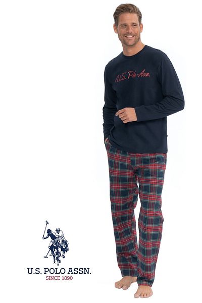 U.S. Polo Assn. Ανδρικά Nova Home Wear & Σετ Πιτζάμες-Μακρυμάνικο και Καρό Λεπτομέρεια- MER.1.8.D.E.D.92.US.8.P5.Q/1