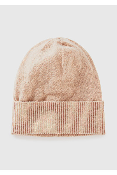 United Colors of Benetton Women's Beige Melange 100% Merino Beret