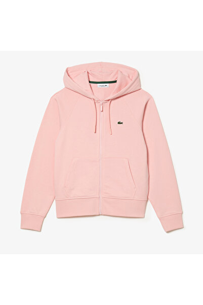 Lacoste Kadın Regular Fit Kapüşonlu Pembe Sweatshirt