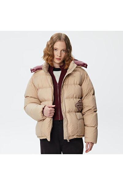 Lacoste Kapüşonlu Kapitone Kadın Bej Mont