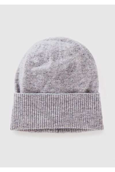 United Colors of Benetton Women's Gray Melange 100% Merino Beret