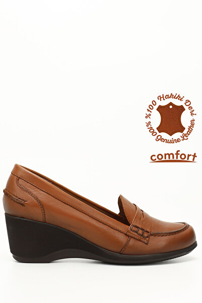 GÖNDERİ(R) Női barna, antik kitöltőtalpú, valódi bőrből készült naplopó cipő