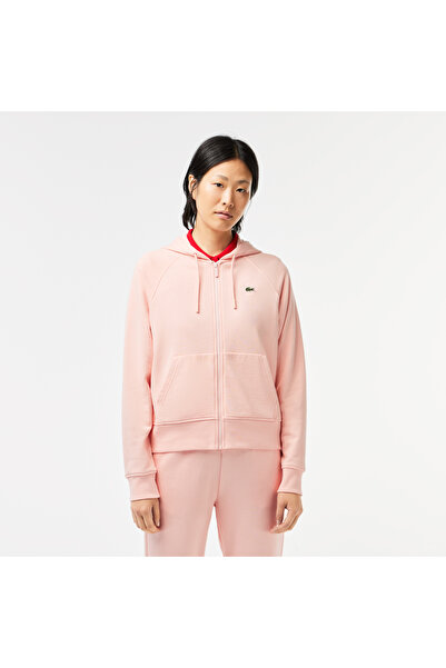 Lacoste Kadın Regular Fit Kapüşonlu Pembe Sweatshirt