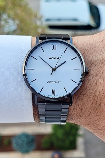 Casio Kadranı Beyaz Kordonu Siyah Renk 2 Yıl Garantili Erkek Kol Saati