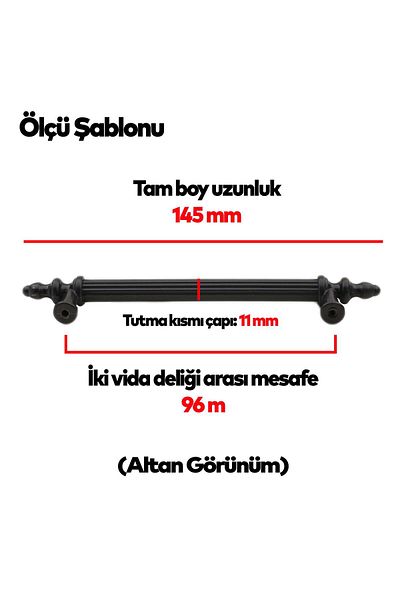 Badem10 (PĂSĂT PLASTIC) Polavit 96 Mm Mobilier Negru Sertar Bucătărie Capac Dulap Mâner Mâner Mânere