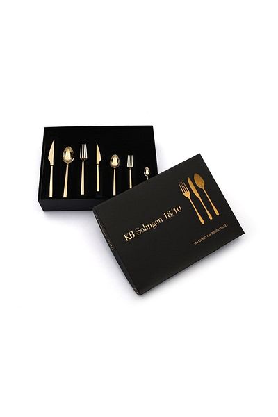 KB SOLİNGEN 84 Piece Löwe Gold Fork Spoon Knife Set