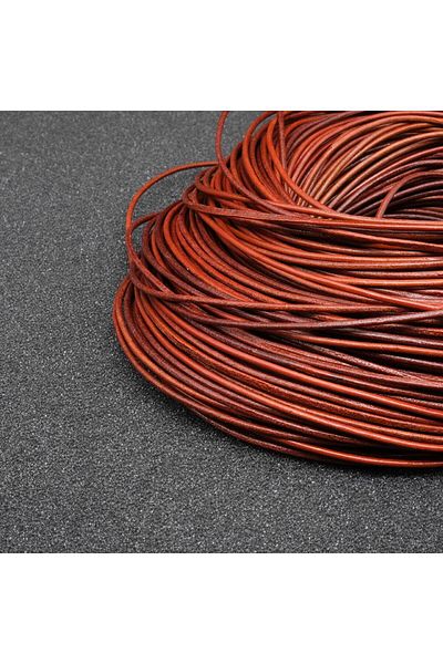 Mg Aksesuar Genuine Sırım Leather Rope Tan 2 mm 5 Meters