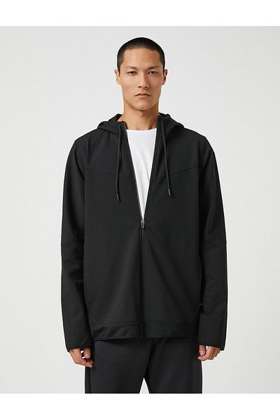 Koton Hooded Sports Sweatshirt with Modal Blend Stitching Detail