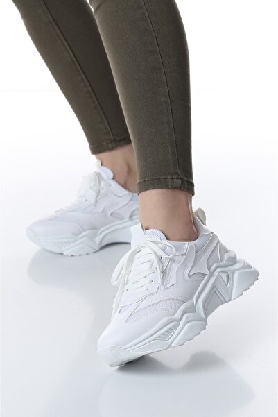 Hugan Dámská bílá sportovní obuv s vysokou podrážkou
