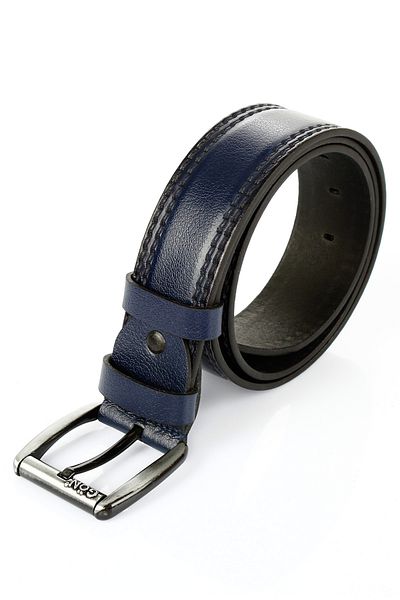 GÖNDERİ(R) Navy Blue Antique Gön Genuine Leather Men's Belt 13652