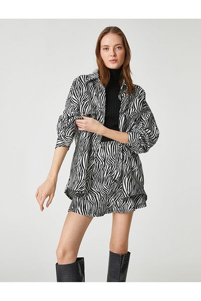 Koton Cămașă cu model zebră și buzunare
