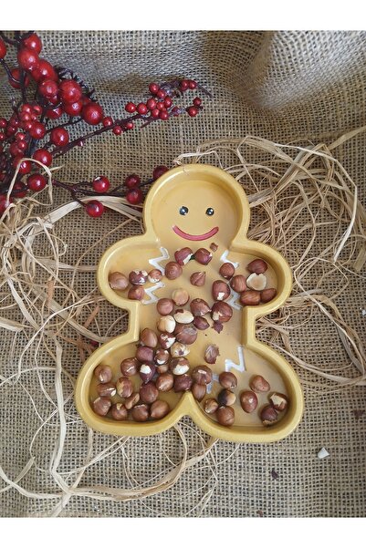 RENKLİMASALTASARIMLAR Christmas Themed Cookie Man Decorative Plate