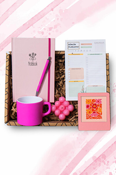 TrendHediye Planner, Defter, Kalem, Fincan, Mum, Çerçeve Hediye Seti