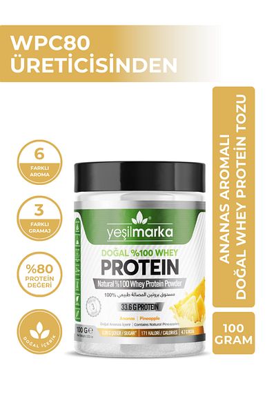 yeşilmarka Pineapple 100 g - Natural Whey Protein Powder