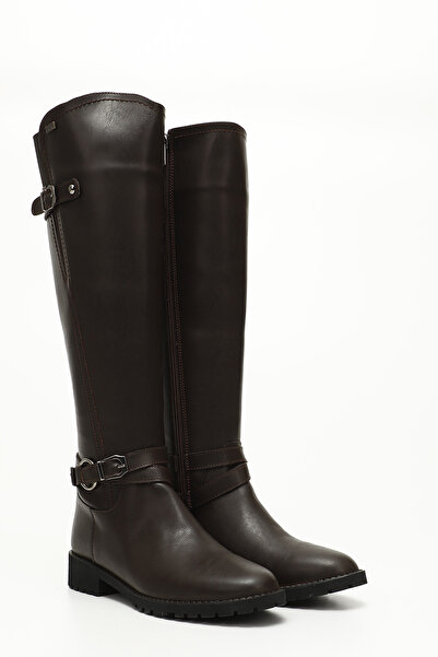 GÖNDERİ(R) Dámské/dívčí hnědé starožitné boty s gumovou podrážkou na zip