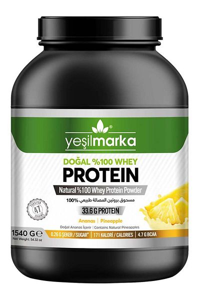 yeşilmarka Pineapple 1540g Natural Whey Protein Powder - From Domestic Manufacturer to Consumer