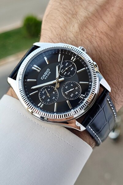 Casio Case Metalic Cord Black Color Men's Wristwatch