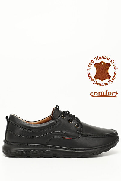 GÖNDERİ(R) Чоловічі комфортні туфлі з натуральної шкіри на чорних шнурках