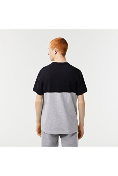 Lacoste Erkek Regular Fit Bisiklet Yaka Renk Bloklu Siyah T-Shirt