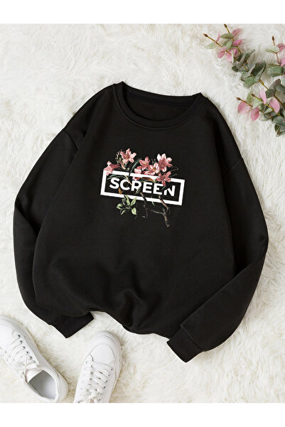 BW Bravely Wear سويت شيرت سكرين ناعم ومريح برقبة دائرية