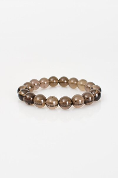 Safnaturel سوار كوارتز سموكي من الحجر الطبيعي 10 ملم