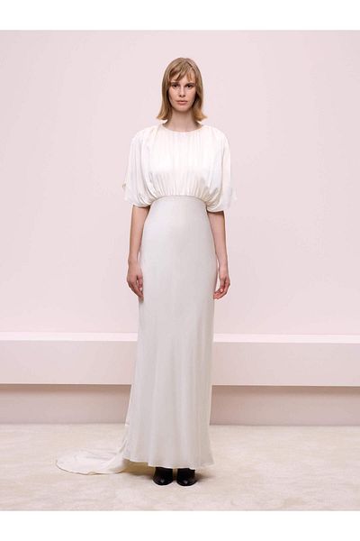 BAQA Ecru Stone Detailed Silk Dress