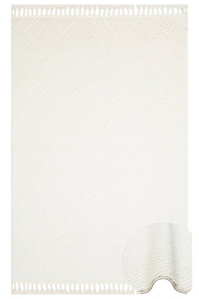 Eko Halı URBAN URB 01 WHITE Etnik Desenlere Sahip Hav Toz Vermez Yumuşak Doku...