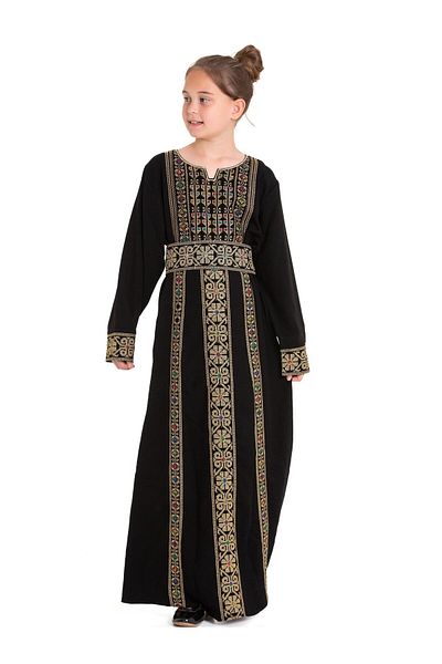Zaytoon 1-7 Years Old Girl's Ellipse - Palestinian Special Embroidery, Traditional C400002