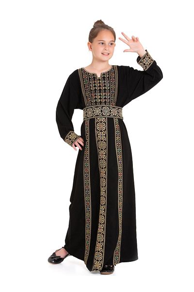 Zaytoon 1-7 Years Old Girl's Ellipse - Palestinian Special Embroidery, Traditional C400002