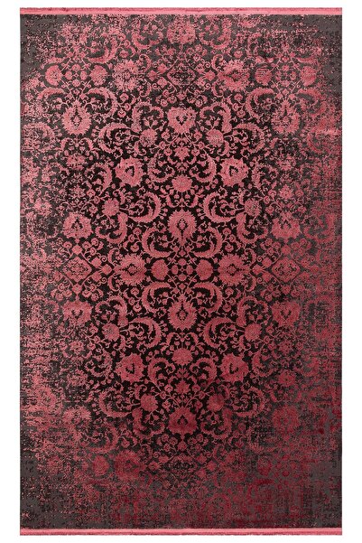 Eko Halı CORDOBA NEW DB 02 ANTRASIT BURGUNDY NW Parlak Yüksek Alçak Dokulu Mo...