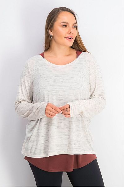 Tchibo Women Sportswear Fit Training Top, Heather Grey