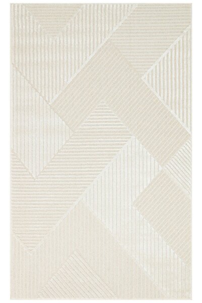 Zenith ZNT 01 CREAM  High Low Texture Natural Wool and Viscose Modern Woven Carpet