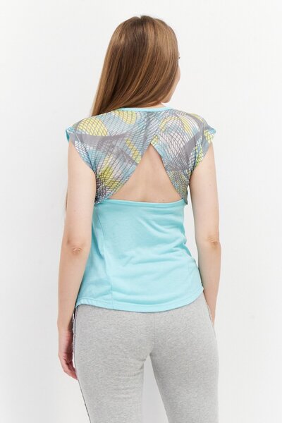 Asics Women Sportswear Fit Cut Out Training Top, Aqua Blue