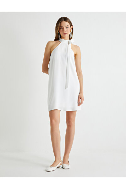 Koton Mini Halter Neck Bow Detail Dress - Lined, A-Line