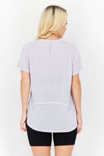 New Balance Women Sportswear Fit Short Sleeve Running T-Shirt, Purple