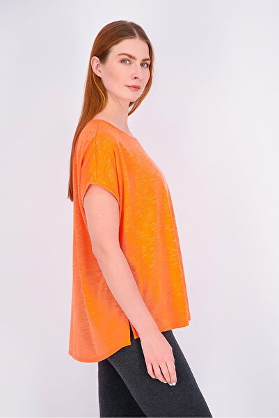 Tchibo Women Sportswear Fit Short Sleeve Outdoor Top, Orange