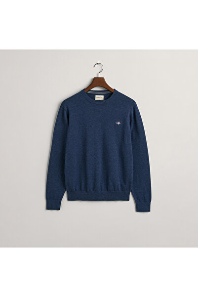 Gant Erkek Lacivert Regular Fit Bisiklet Yaka Kazak