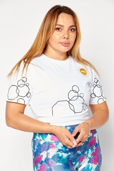 UFC Women Sportswear Fit Brand Logo Training Top, White Combo