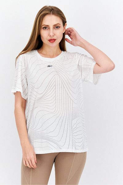 Reebok Women Sportswear Fit Short Sleeves Running T-shirt, White