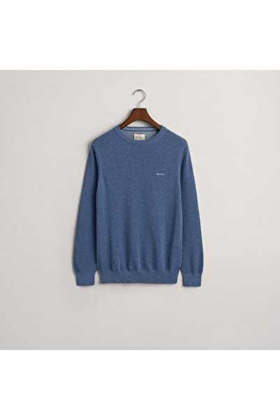 Gant Erkek Mavi Regular Fit Bisiklet Yaka Kazak