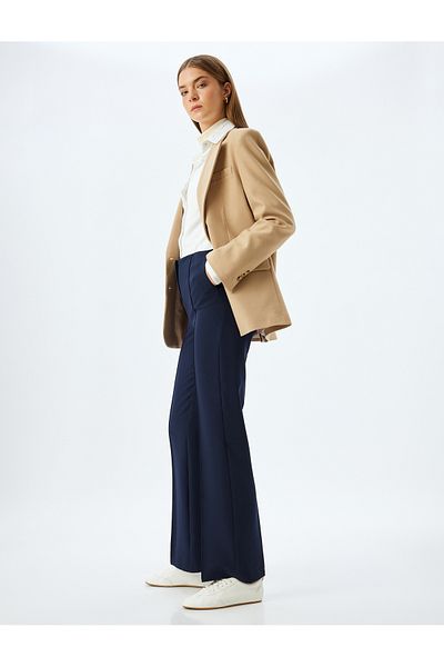 Koton Slim Fit Fabric Trousers with Pockets - Standard Waist