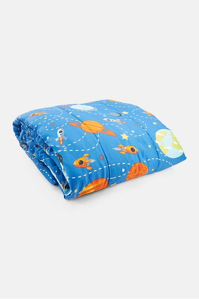 In Between 6 Pieces Full Graphic Comforter Set 193 X 228 Cm, Blue Combo