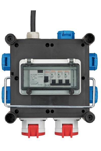 Brennenstuhl Gummi Series Certified Circuit Breaker 2X Cee 400V/16A, 5X 230V/16A Gray 2 Meter Ka