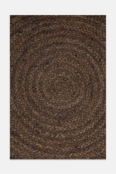 Muy Mucho Round Jute Rug 90 cm, Dark Brown