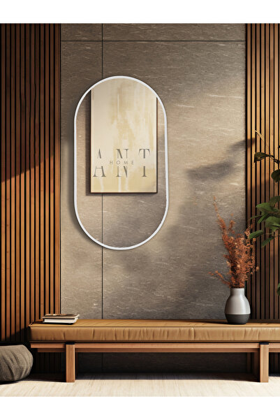 ant home Dekoratif Ayna, Duvar Aynası, Konsol Aynası, Mdf, Elips Ayna, Çerçev...