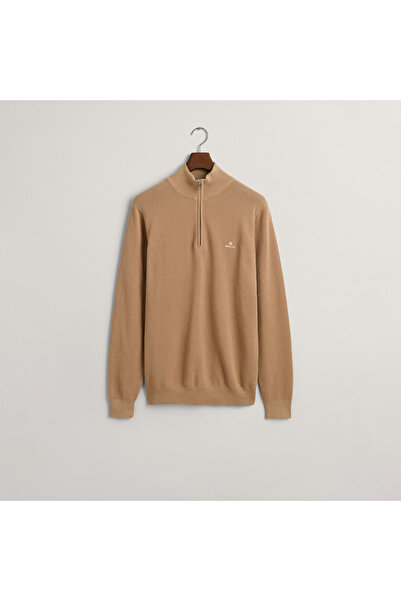 Gant Erkek Bej Regular Fit Yarım Fermuarlı Kazak