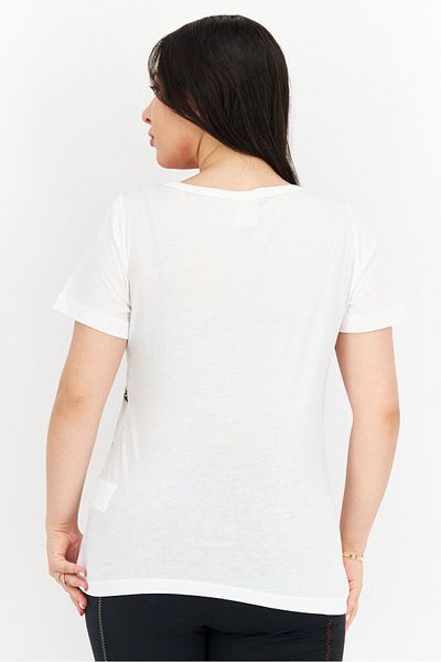 Champion Women Sportswear Fit Short Sleeve Outdoor Top, White Combo