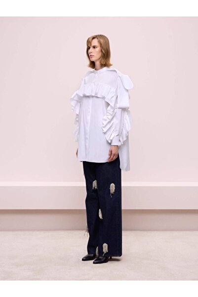 BAQA Fırfır Detaylı Poplin Gömlek