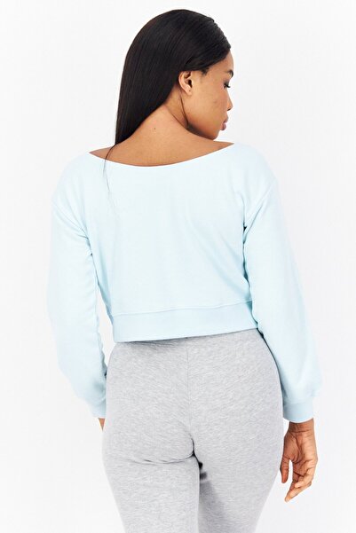 Adidas Originals Women Sportswear Fit Long Sleeve Outdoor Cropped Top, Turquoise