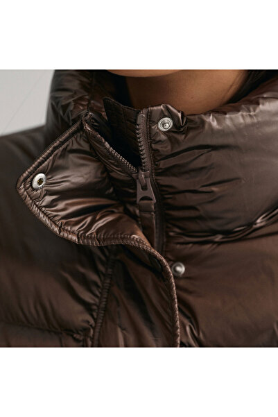 Gant Kadın Kahverengi Dik Yaka Kapitone Mont